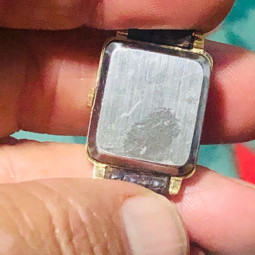 Gold And Black Rectangular Watch - image 4